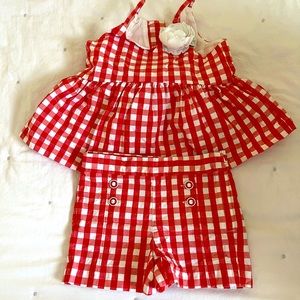 Janie and Jack red and white set